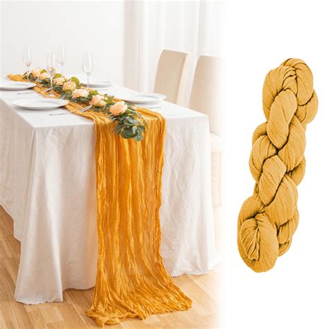 LWITHSZG Gauze Table Runner Nude Cheesecloth Table Runner Table Cloth For Wedding Decor
