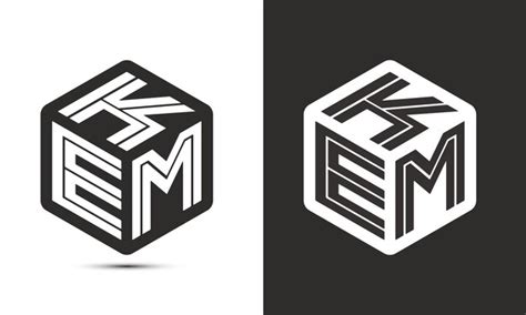 premium vector kem letter logo design  illustrator cube logo