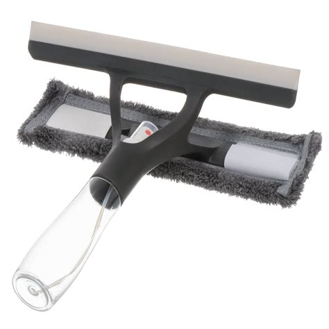 Швабра-окномойка микрофибра, 27х18 см, серая, серо-графитная, Bossclean ...