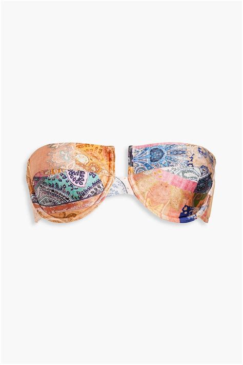 Zimmermann Paisley Print Underwired Bandeau Bikini Top The Outnet