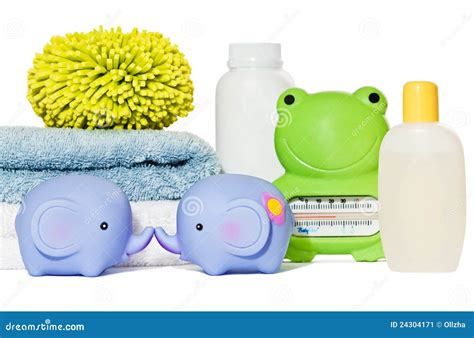 Baby Bath Accessories Isolated Stock Image - Image: 24304171