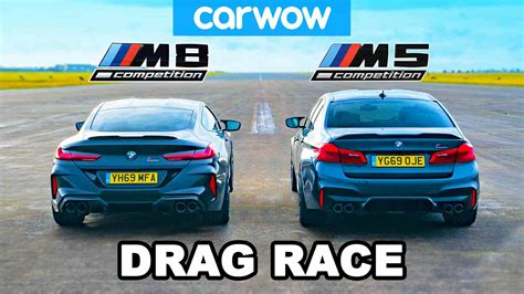 BMW M8 Competition vs BMW M5 Competition drag race | carwow