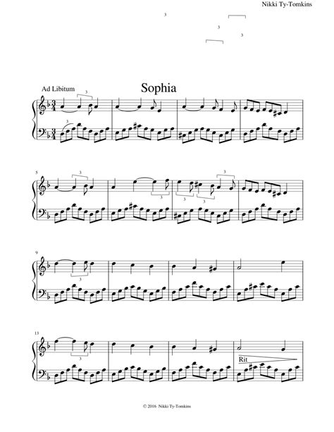 Sophia Sheet music for Piano (Solo) | Download and print in PDF or MIDI ...