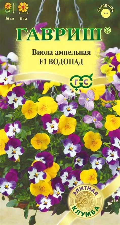 Купить семена растения виола водопад f1, ампельная виттрока (анютины ...
