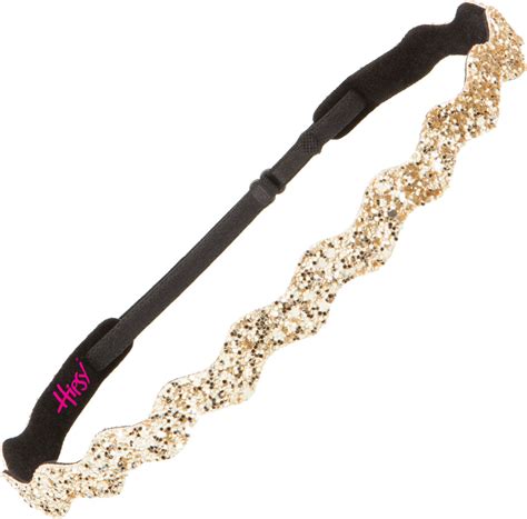 Hipsy Adjustable No Slip Bling Glitter Gold Wave Non Slip He