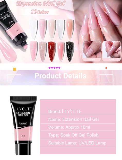 Lilycute Gel De Extens O R Pida Unhas Nude Pink Glitter Soak Off Semi