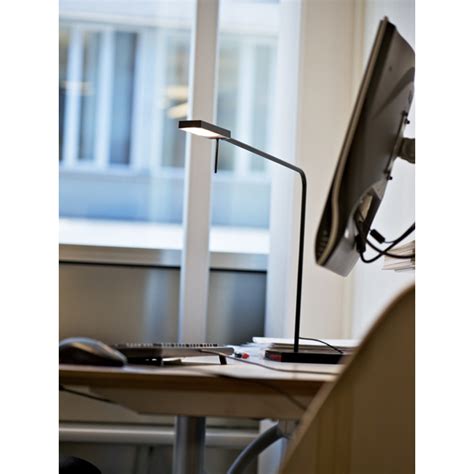 Luxo Ninety Led Task Light With Tabledesk Base Metallic Black Gloss