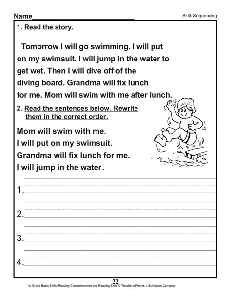 Sequencing Worksheet For 2nd Grade