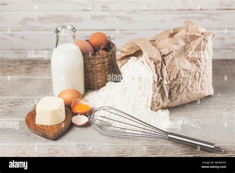 Basic Baking Ingredients Stock Photo Alamy