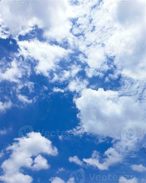 Blue Sky With White Clouds Nature Background Copy Space For Text