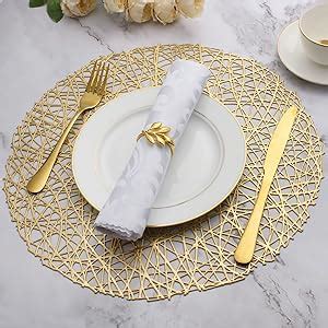 Amazon Evevda Gold Round Placemats For Dining Table Set Of