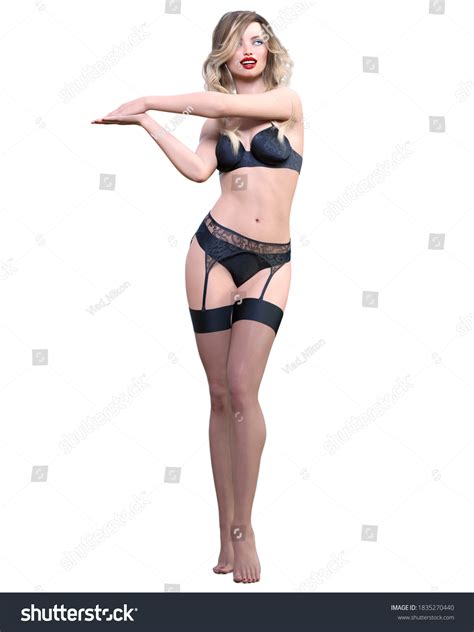 3d Beautiful Sexy Blonde Woman Black Stock Illustration 1835270440 Shutterstock