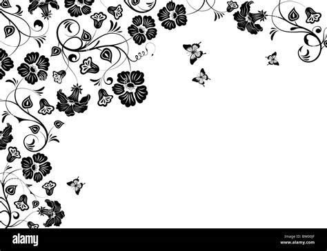 Flower Background With Butterfly Element For Design Vector