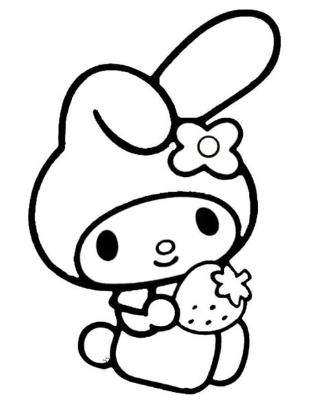 My Melody Con Fresa Para Colorear Imprimir E Dibujar Dibujos Images