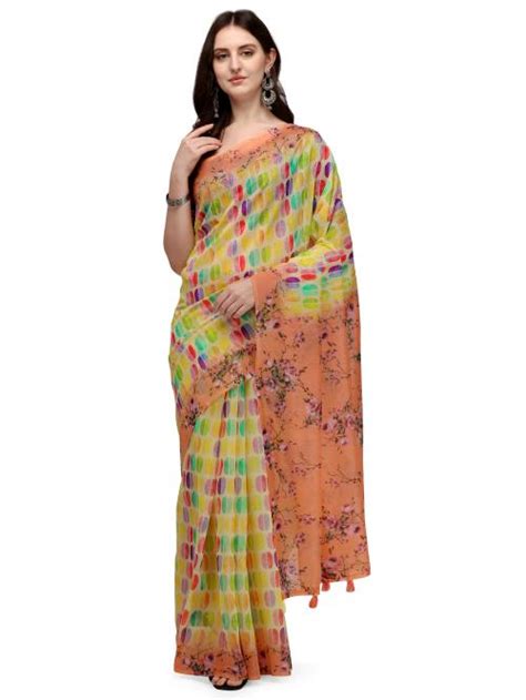 Buy Kavindi Fab Floral Print Sambalpuri Cotton Linen Saree Multicolor