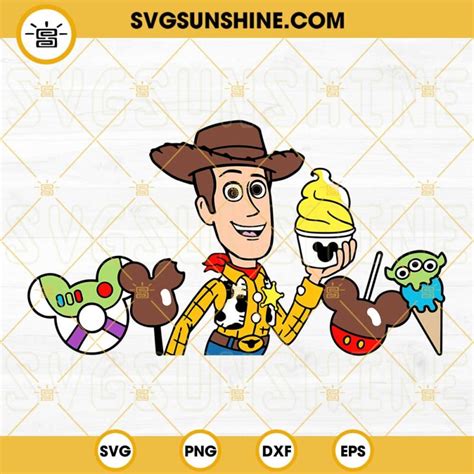 Woody Toy Story Disneyland Snacks Svg Png Dxf Eps Cricut Silhouette