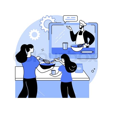 Family cooking classes isolated cartoon vector illustrations. | Stock