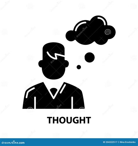 Thought Icon Black Vector Sign With Editable Strokes Concept