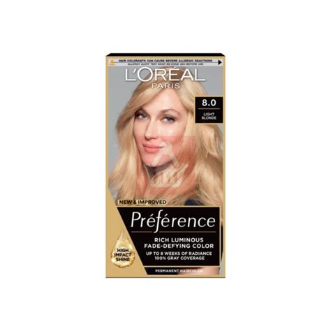 L Oreal Preference Infinia California Natural Mid Blonde Permanent Hair Dye