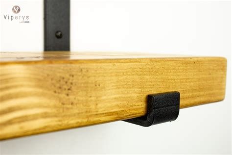 Rustic Wooden Shelf With Brackets 22cm X 45cm Wooden Etsy