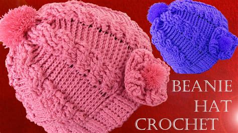 Como Tejer Gorro Boina A Crochet O Ganchillo Trenzas En Relieve Youtube