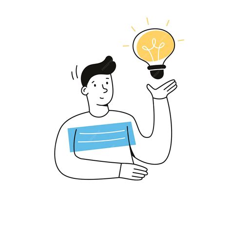 Premium Vector | Idea bulb man work solution genius illustration doodle
