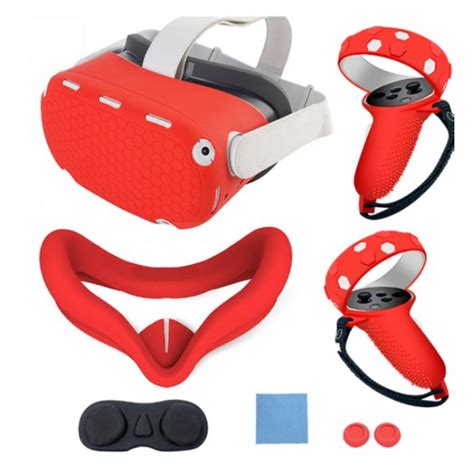 Gamax Oculus Quest 2 Silicone Protective Case Set Red Price In Kuwait Xcite