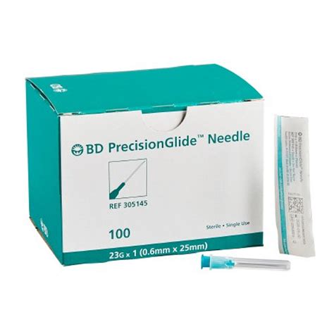 BD Needle Only 23 Gauge 1 inch 100/box (305145)