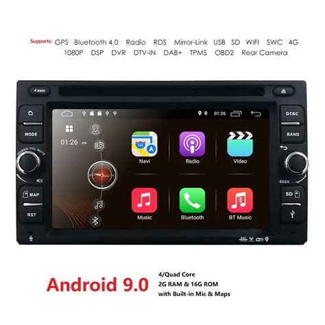 Quad Core Android 9 0 4G WIFI Doble DIN Reproductor De DVD Del Coche De