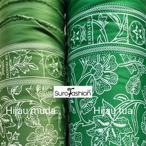 Jual Kain Batik Fatayat Semi Sutra Warna Hijau Tua Sama Seperti Sanwos