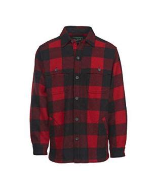 Woolrich Woolrich Men S Wool Stag Shirt Jacket Red Black Medium