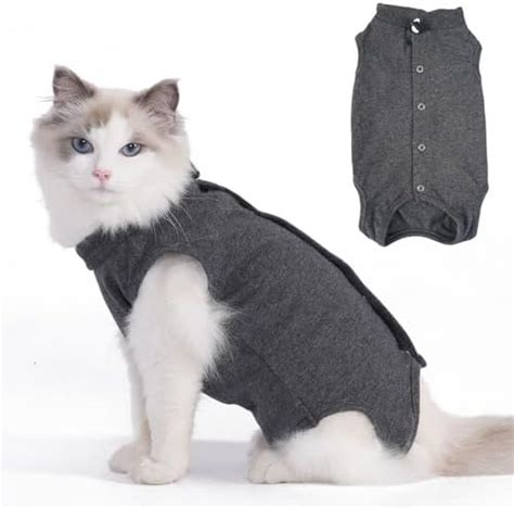 Axcimond Cat Recovery Suit Cat Body Suits For Medical Spay Surgical Cat Suit Kitten Bodysuit