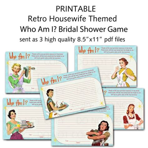 Printable Retro Housewife Themed Bridal Shower Display Print Etsy