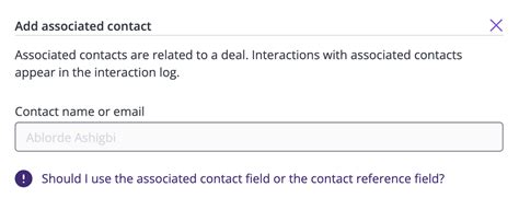 contact   contact reference field