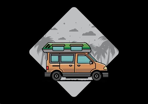 Van camper illustration badge design 11708897 Vector Art at Vecteezy