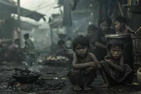 poor people   street  indonesia hungry premium ai generated image