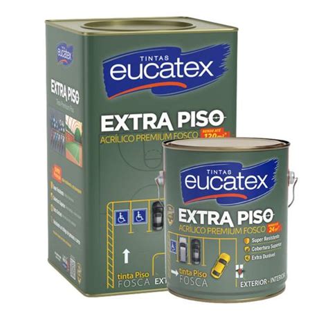 Tinta Acrílico Para Piso Extra Piso Preto Fosco 3 6L Eucatex Tinta