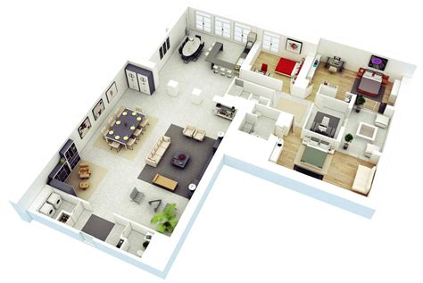 25 More 3 Bedroom 3D Floor Plans | Architecture & Design