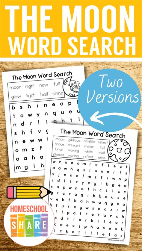 Moon Word Search Free Homeschool Share