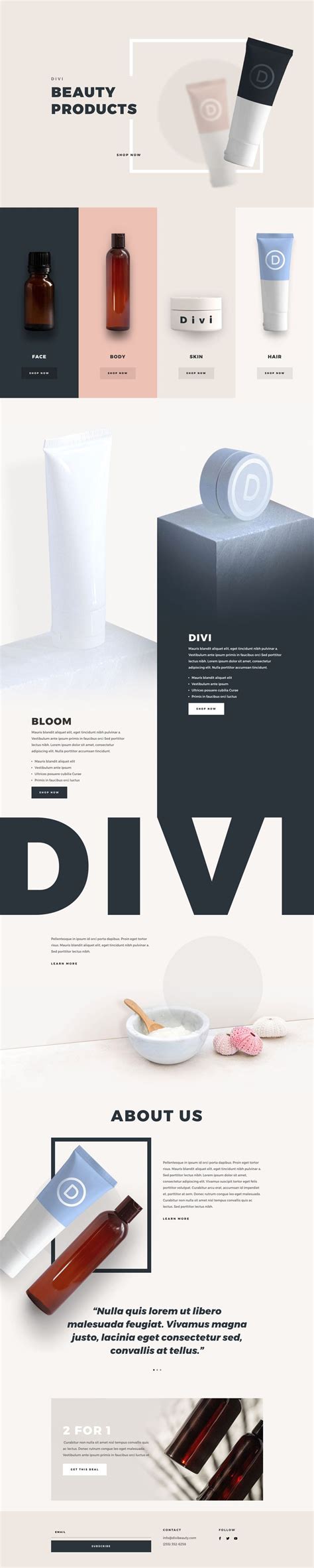 Beauty Product Landing Page Divi Layout By Elegant Themes