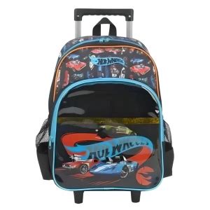 Mochila Rodinha Luxcel Hot Wheels Preto