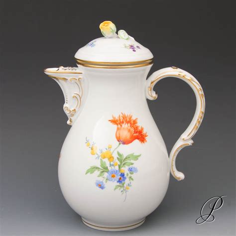 Kaffeekanne Meissen Im Dekor Blume Porzellan Porcelain