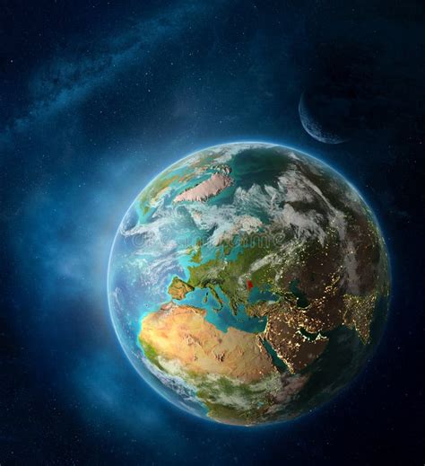 Moldova from Space on Planet Earth Stock Illustration - Illustration of ...