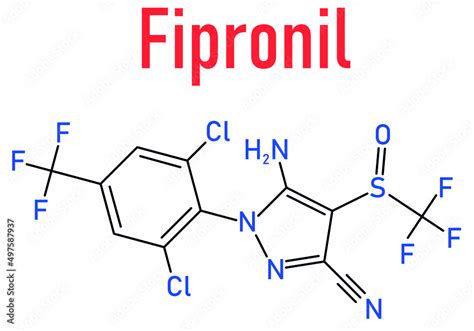 Fipronil insecticide molecule. Skeletal formula. Stock Vector | Adobe Stock