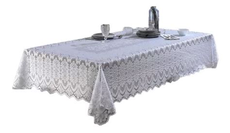 Toalha De Mesa Rendada Cl Ssica Arabesco Lugares Interlar Cor Branco