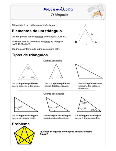 Matem Tica Elementos De Um Tri Ngulo Tipos De Tri Ngulos Problema