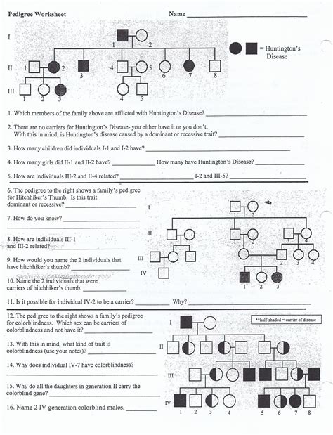 Codominance Worksheet Blood Types Answer Key