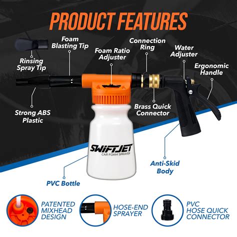 Buy Swiftjet Car Wash Foam Gun Sprayer Microfiber Wash Mitt Car