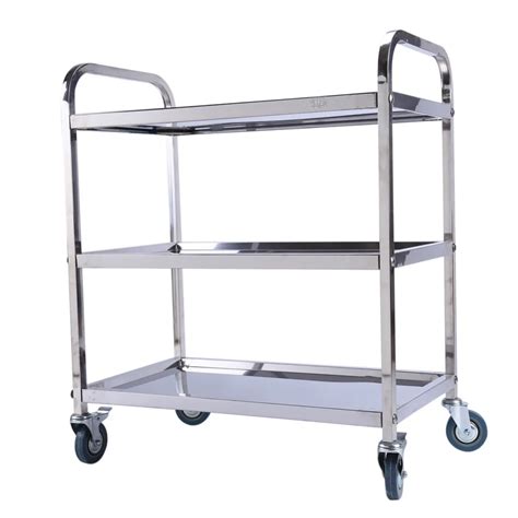 Movable Stainless Steel Storage Rack Shelf with Wheels Kitchen/Refrigerator Side Shelves Multi ...