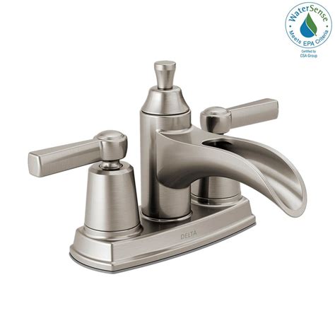 Brushed Nickel Delta Bathroom Faucets Delta B Lf Ss Foundations